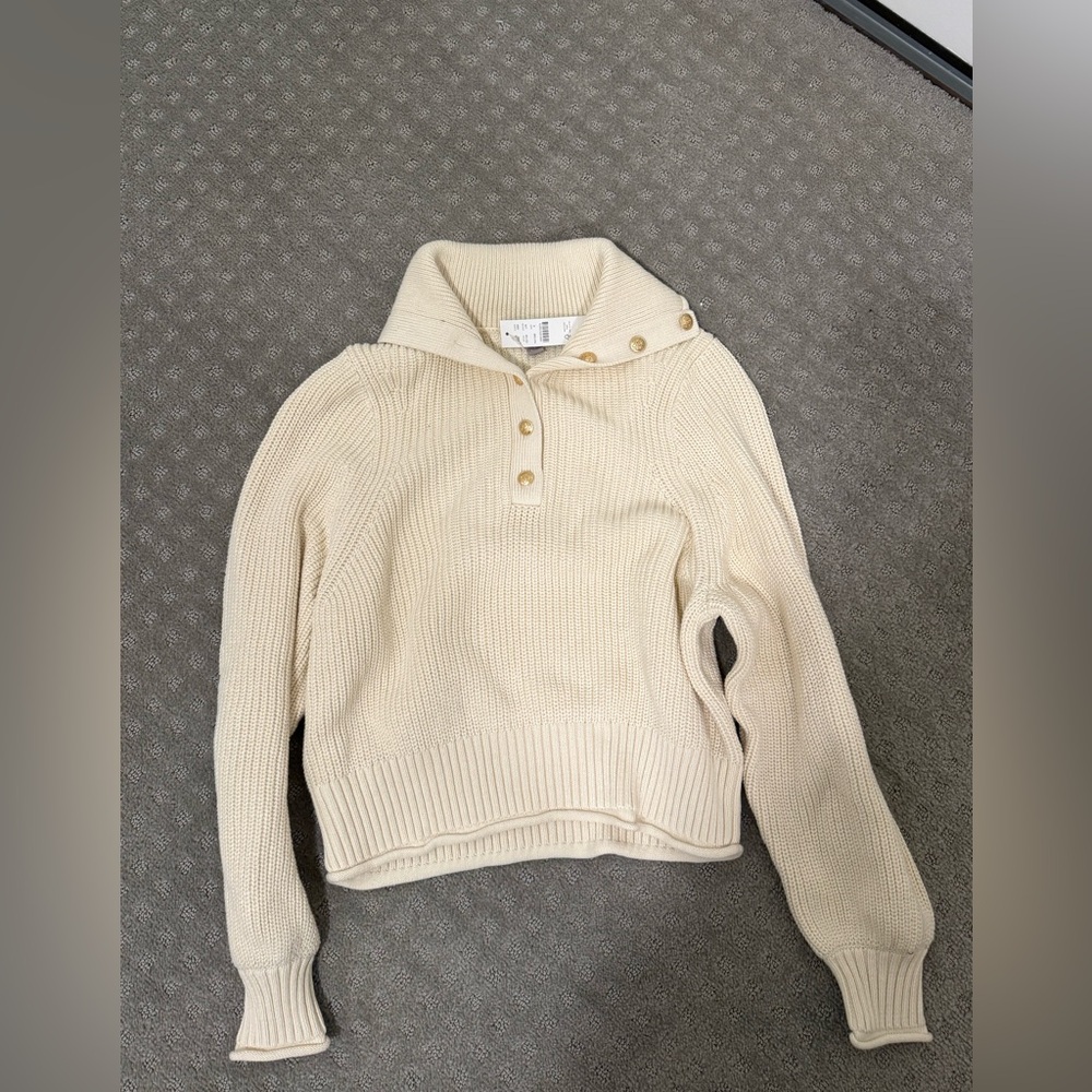 Jcrew Cream Button-Up Women's Sweater